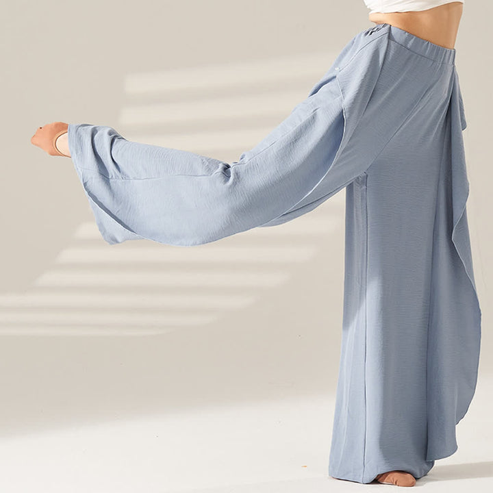 Olivenorma Pantaloni da yoga elastici a gamba larga in poliestere - image 3
