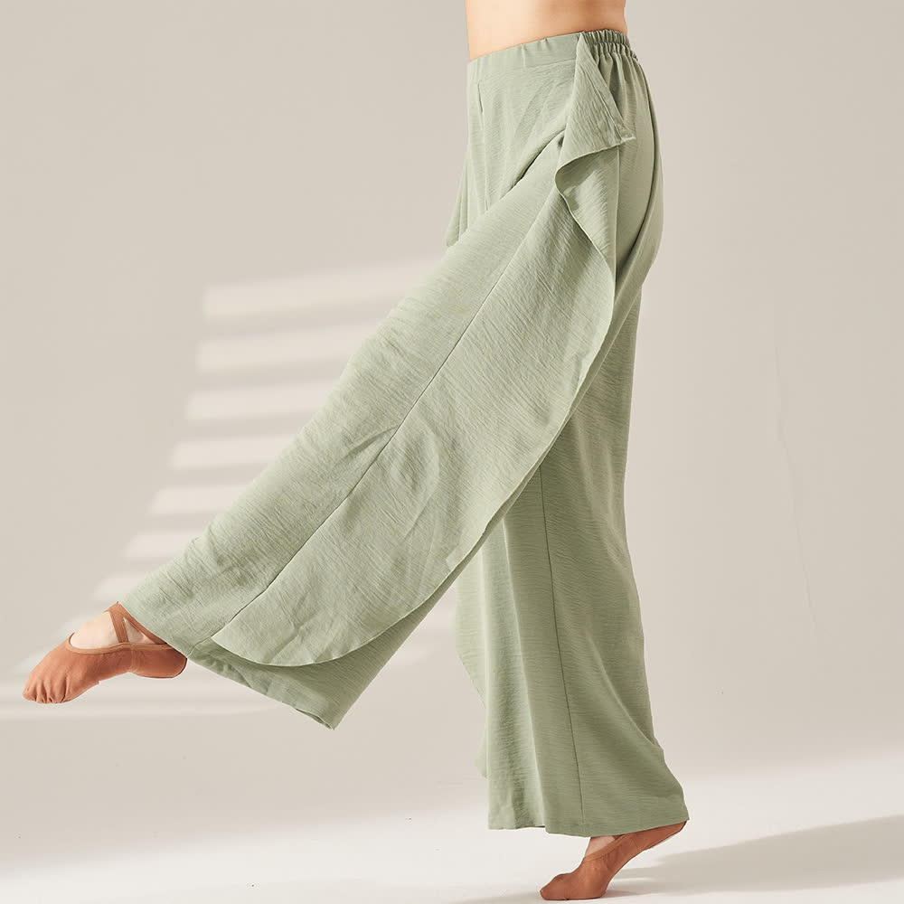 Olivenorma Pantaloni da yoga elastici a gamba larga in poliestere - image 5