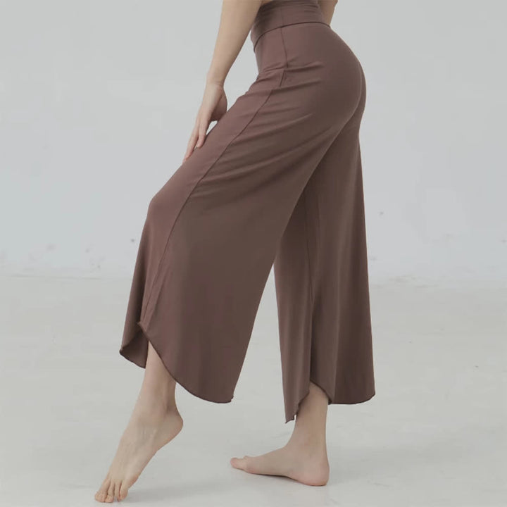 Olivenorma - Pantaloni da yoga a vita alta da donna, tinta unita  - Nero - L - image 5