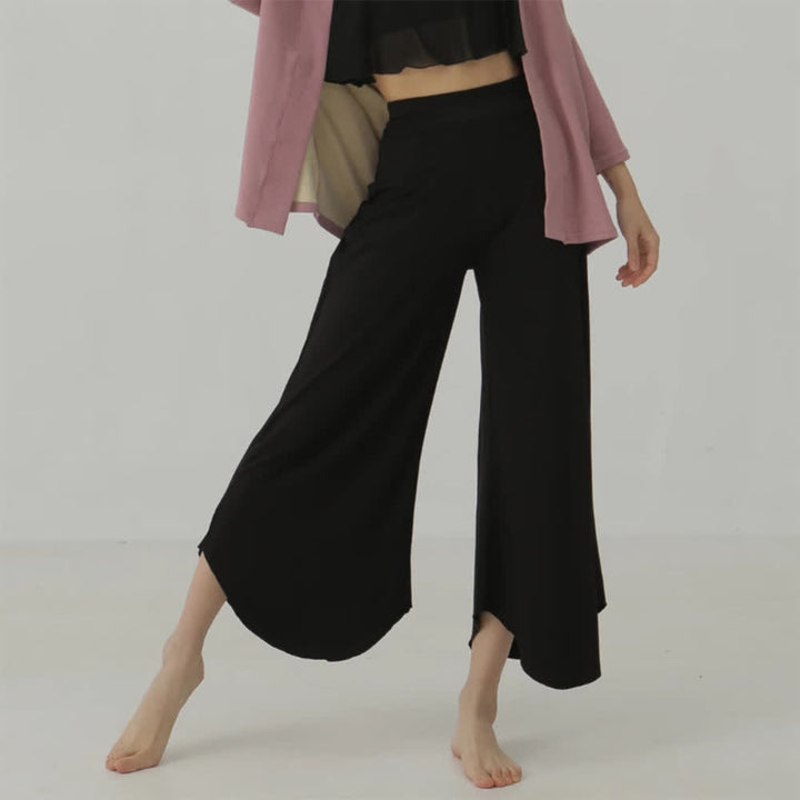 Olivenorma - Pantaloni da yoga a vita alta da donna, tinta unita  - Nero - L - image 4