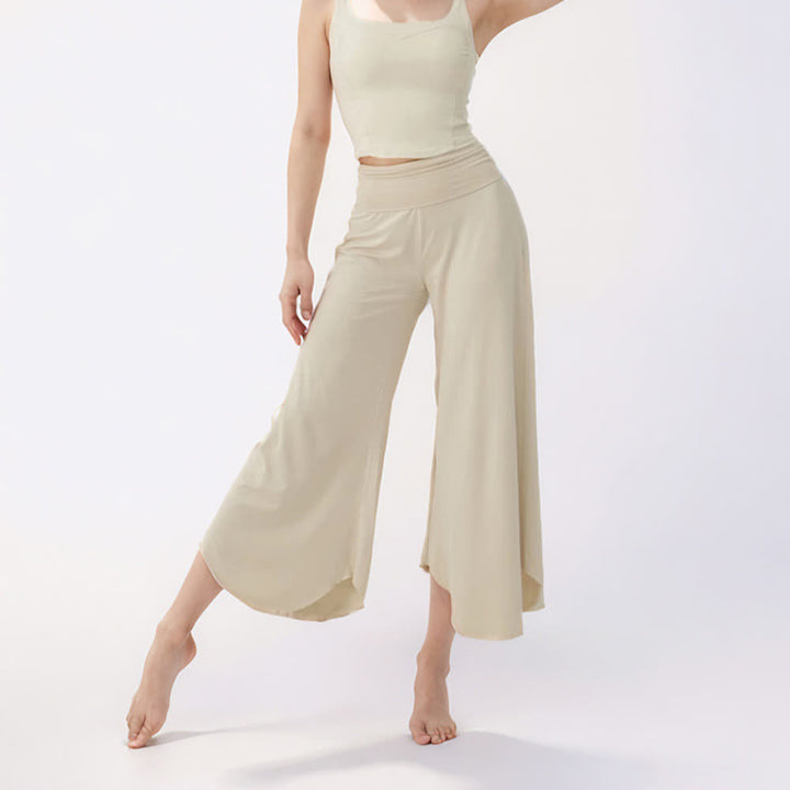 Olivenorma - Pantaloni da yoga a vita alta da donna, tinta unita  - image 3