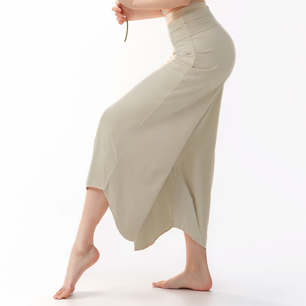 Olivenorma - Pantaloni da yoga a vita alta da donna, tinta unita  - image 2