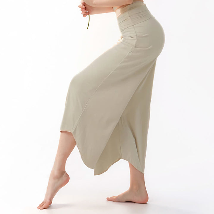 Olivenorma - Pantaloni da yoga a vita alta da donna, tinta unita  - image 2