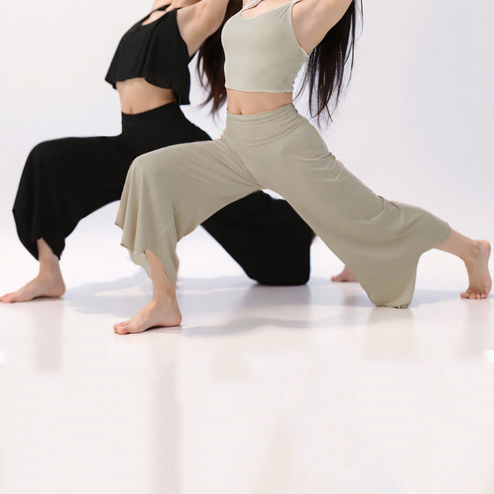 Olivenorma - Pantaloni da yoga a vita alta da donna, tinta unita  - image 7