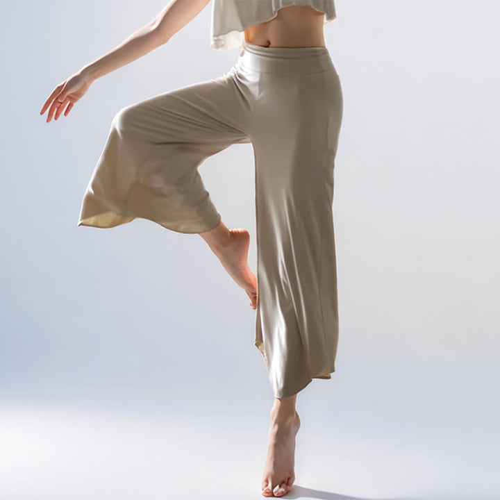 Olivenorma - Pantaloni da yoga a vita alta da donna, tinta unita  - image 4