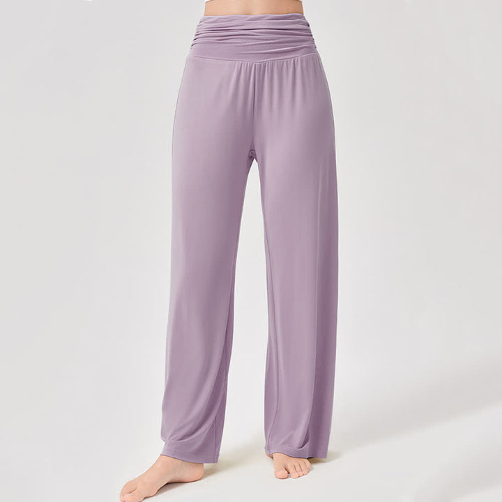 Pantaloni da yoga larghi e arricciati in viscosa Olivenorma a vita alta - image 18