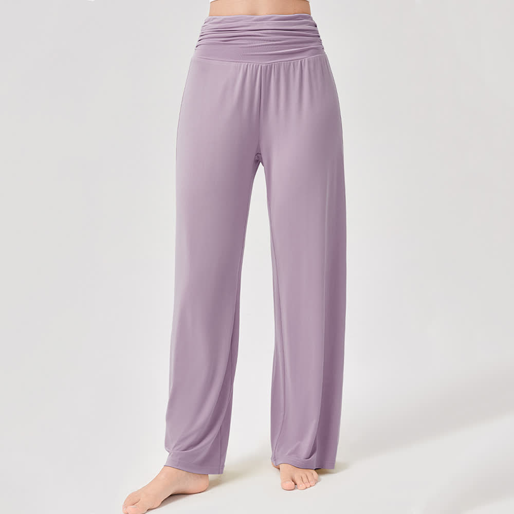 Pantaloni da yoga larghi e arricciati in viscosa Olivenorma a vita alta - image 19