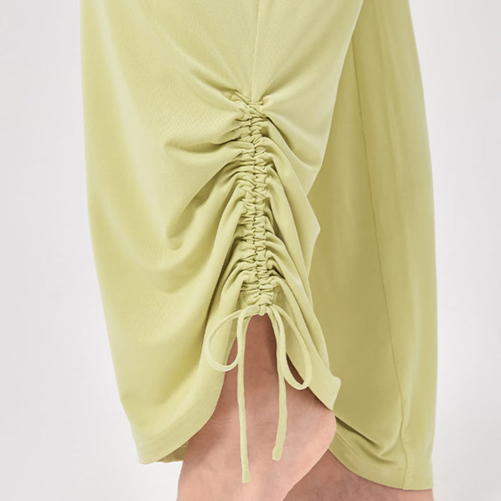 Pantaloni da yoga larghi e arricciati in viscosa Olivenorma a vita alta - image 14