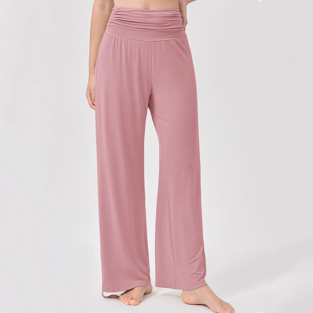 Pantaloni da yoga larghi e arricciati in viscosa Olivenorma a vita alta - image 24