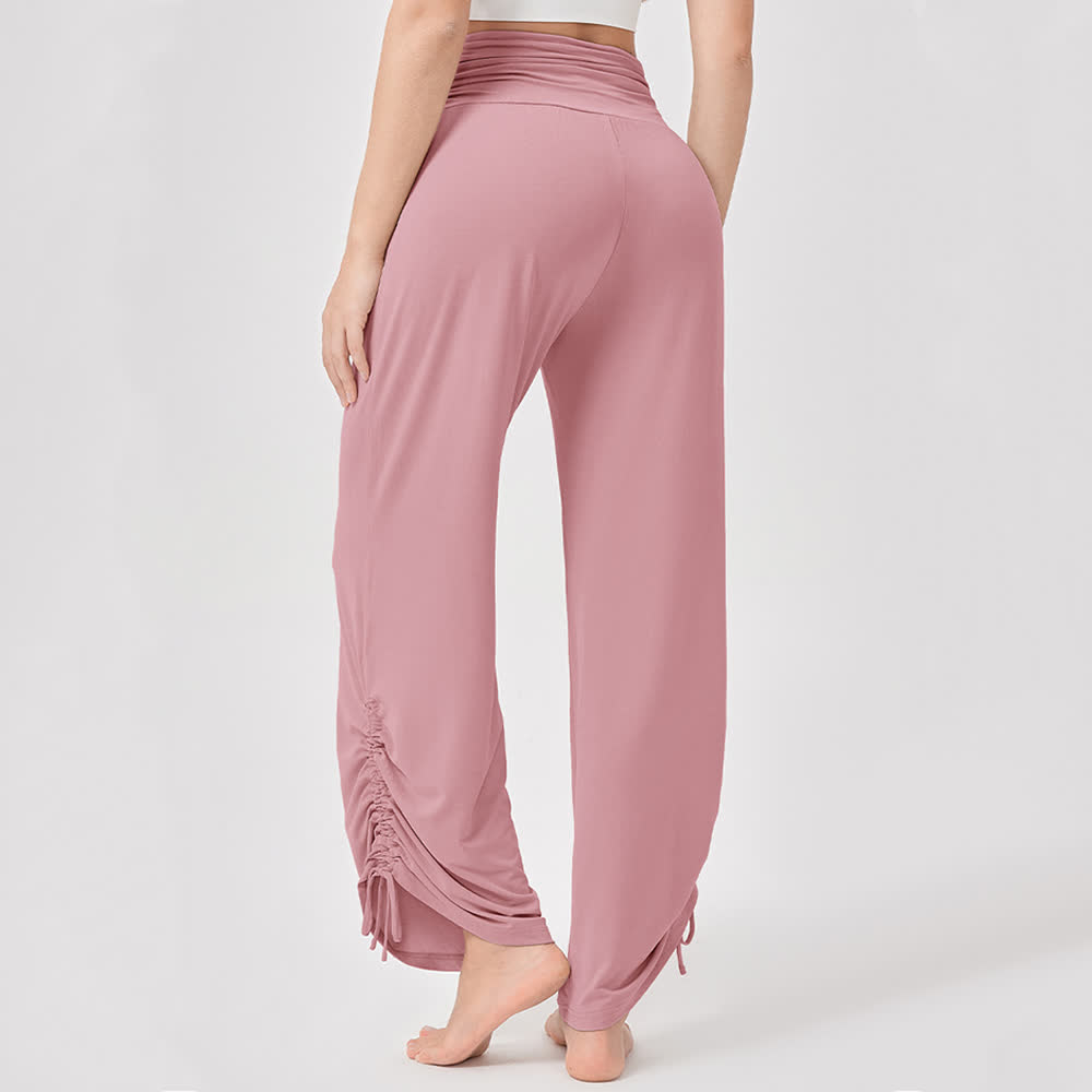 Pantaloni da yoga larghi e arricciati in viscosa Olivenorma a vita alta - image 22