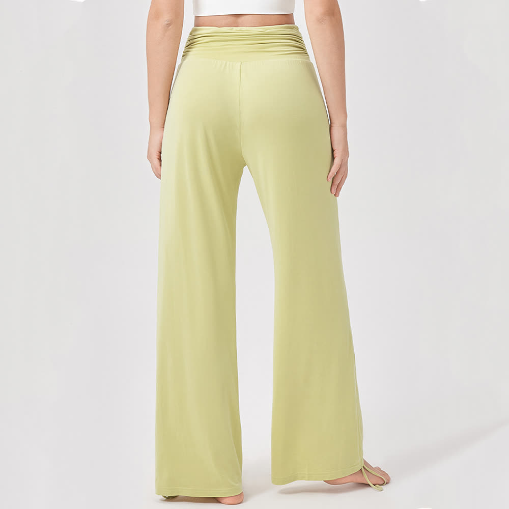 Pantaloni da yoga larghi e arricciati in viscosa Olivenorma a vita alta - image 10