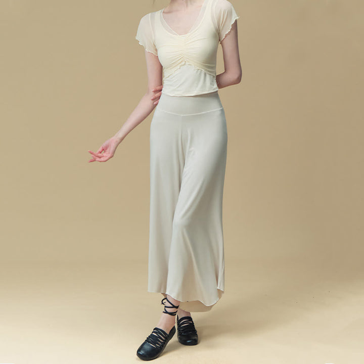 Pantaloni da yoga e pilates traspiranti a vita alta in nylon Olivenorma - image 7