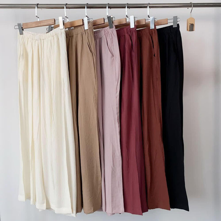 Pantaloni da yoga larghi e larghi in cotone e lino Tencel Olivenorma - image 8
