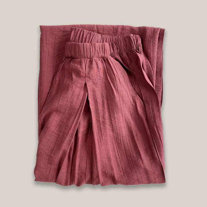 Pantaloni da yoga larghi e larghi in cotone e lino Tencel Olivenorma - Viola - L - image 7