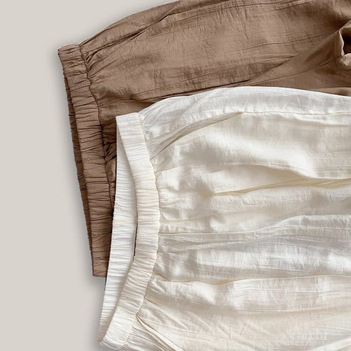 Pantaloni da yoga larghi e larghi in cotone e lino Tencel Olivenorma - image 10