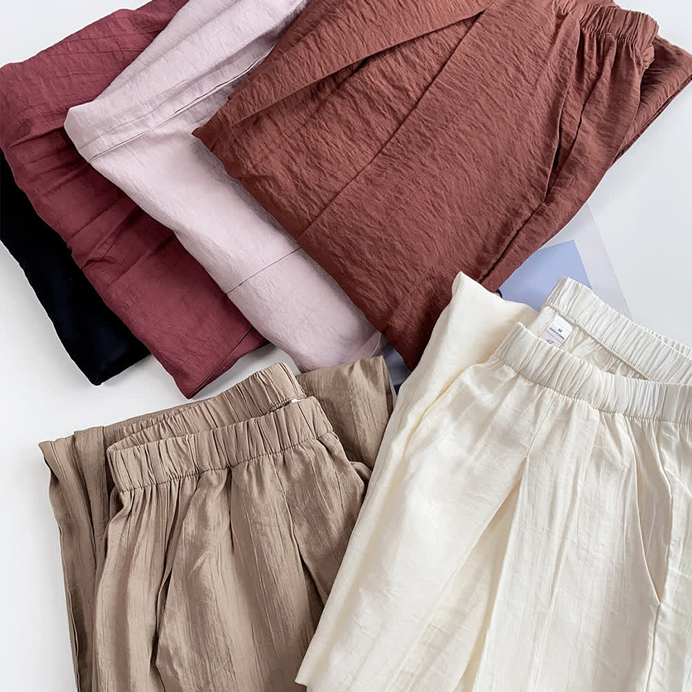 Pantaloni da yoga larghi e larghi in cotone e lino Tencel Olivenorma - image 12