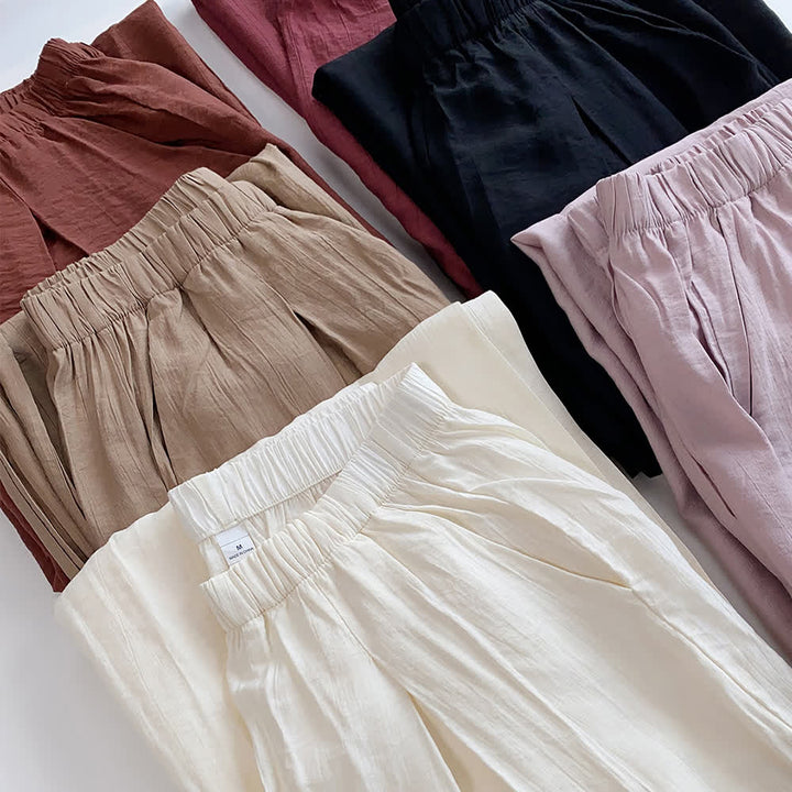 Pantaloni da yoga larghi e larghi in cotone e lino Tencel Olivenorma - image 14