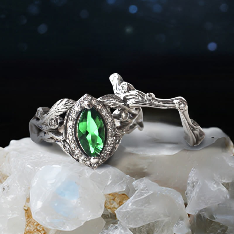 Anello con moissanite taglio marquise a stella di Olivenorma Nyx - Stati Uniti 11 - Smeraldo - image 5