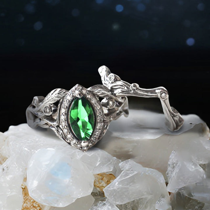 Anello con moissanite taglio marquise a stella di Olivenorma Nyx - Stati Uniti 11 - Smeraldo - image 5