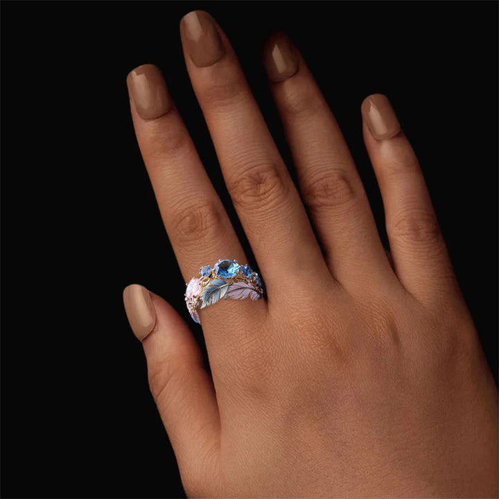 Anello con piuma di cristallo "Ali dell'alba" Olivenorma - image 2
