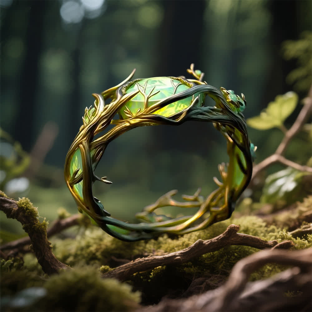 Anello naturale in opale verde Olivenorma "Verdant Oath" - image 3