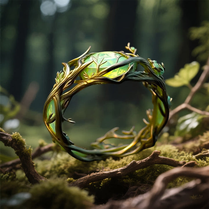 Anello naturale in opale verde Olivenorma "Verdant Oath" - image 3