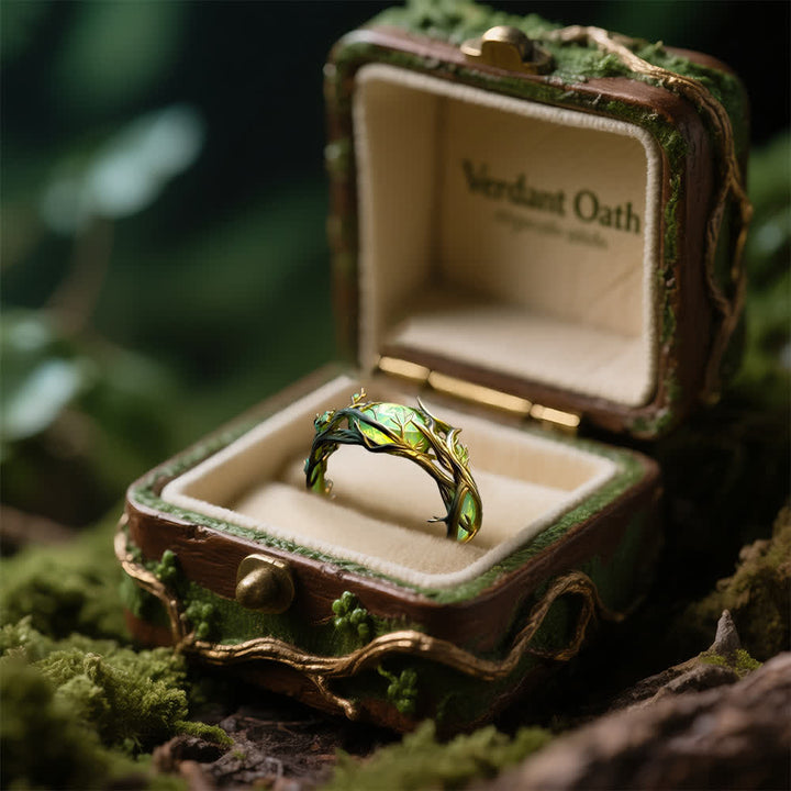 Anello naturale in opale verde Olivenorma "Verdant Oath" - image 4