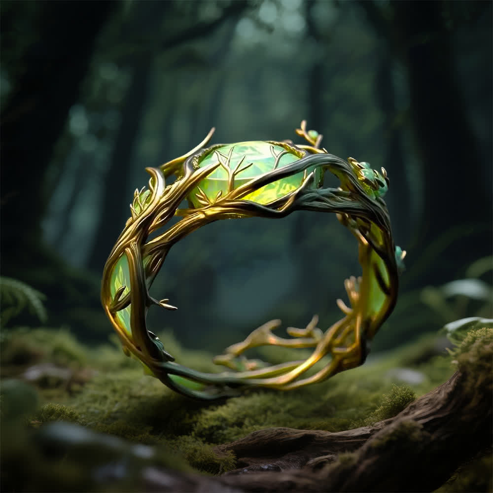 Anello naturale in opale verde Olivenorma "Verdant Oath" - Stati Uniti 10 - image 1
