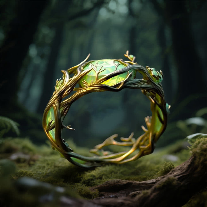 Anello naturale in opale verde Olivenorma "Verdant Oath" - Stati Uniti 10 - image 1