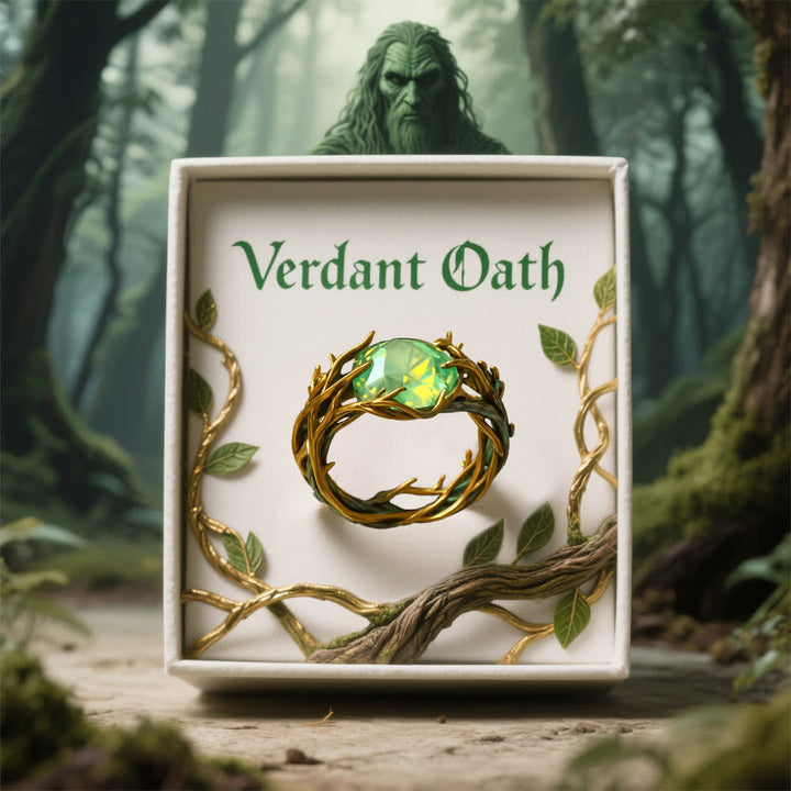 Anello naturale in opale verde Olivenorma "Verdant Oath" - image 5