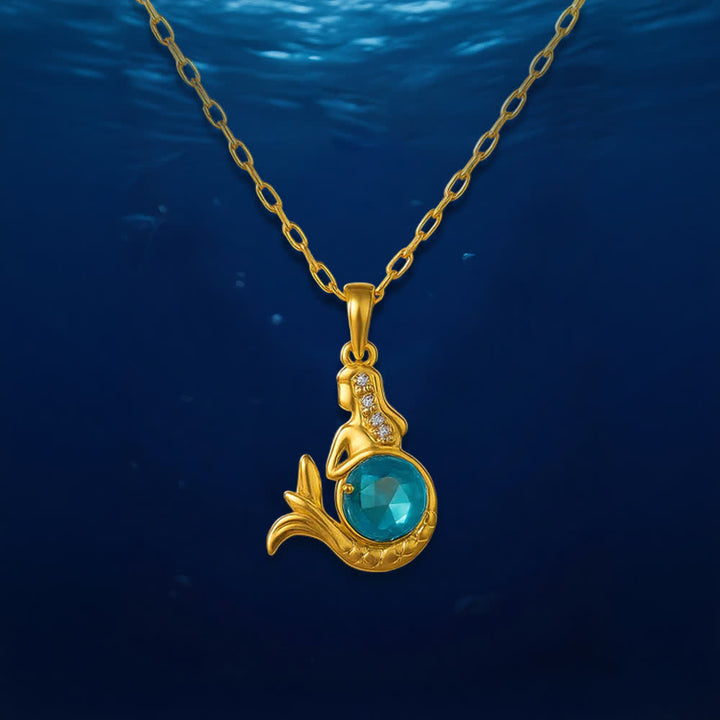 Olivenorma Guardiani del cuore dell'oceano - Collana delfino e sirena - Cristallo blu sirena dorata - image 16