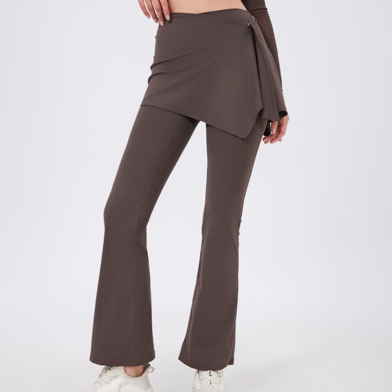 Olivenorma - Leggings a gamba larga e svasati, 2 pezzi, copri fianchi e pantaloni da yoga - Siena - XL - image 1