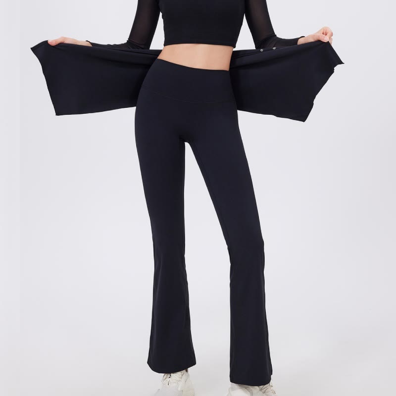 Olivenorma - Leggings a gamba larga e svasati, 2 pezzi, copri fianchi e pantaloni da yoga - image 4