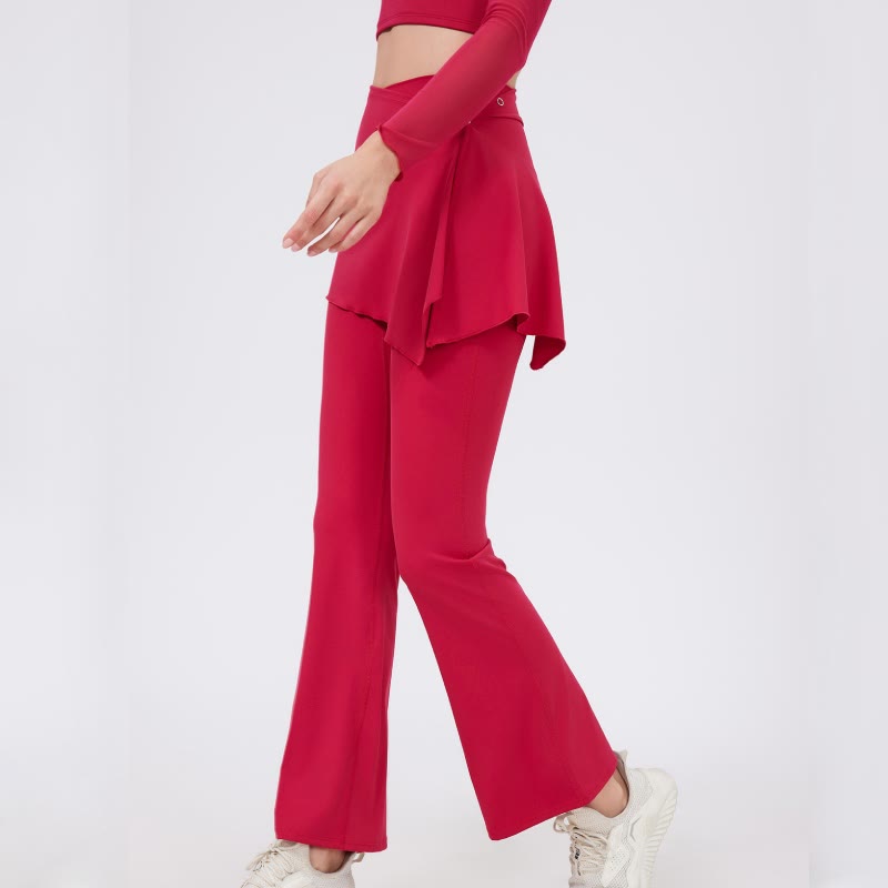 Olivenorma - Leggings a gamba larga e svasati, 2 pezzi, copri fianchi e pantaloni da yoga - image 17