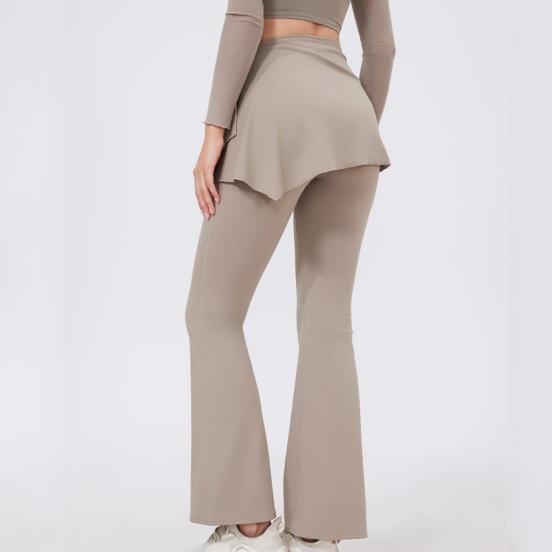 Olivenorma - Leggings a gamba larga e svasati, 2 pezzi, copri fianchi e pantaloni da yoga - image 14