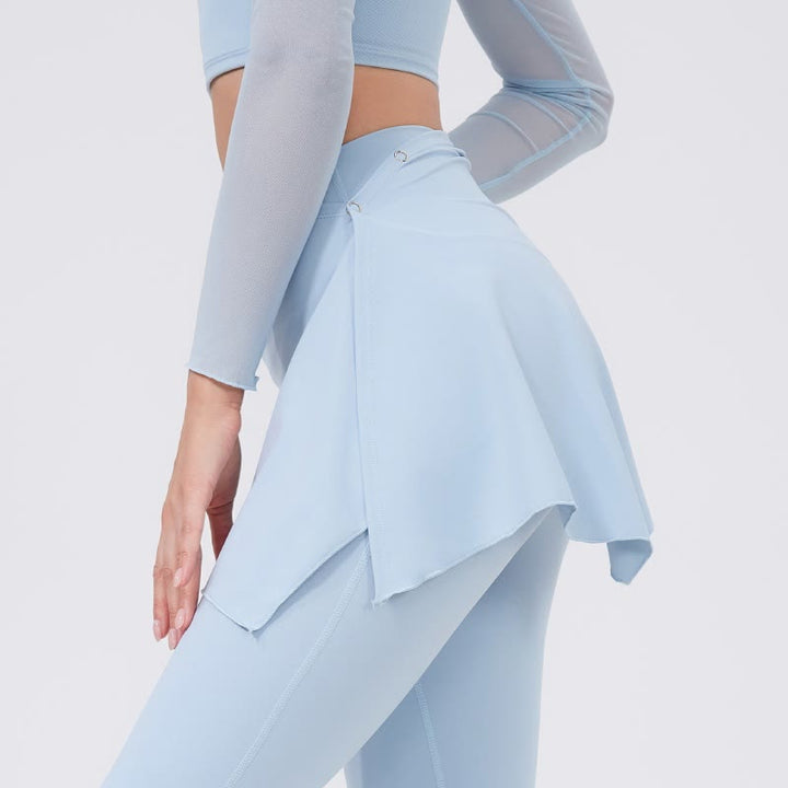 Olivenorma - Leggings a gamba larga e svasati, 2 pezzi, copri fianchi e pantaloni da yoga - image 9