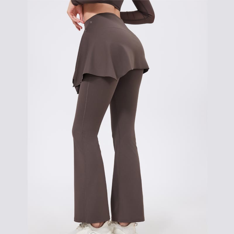 Olivenorma - Leggings a gamba larga e svasati, 2 pezzi, copri fianchi e pantaloni da yoga - image 2