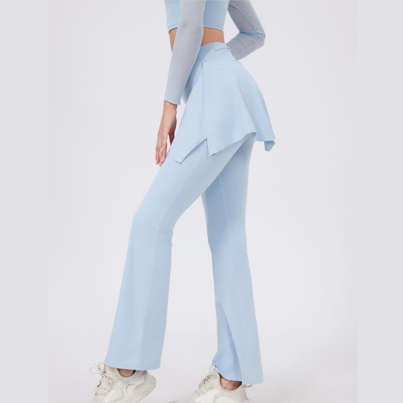 Olivenorma - Leggings a gamba larga e svasati, 2 pezzi, copri fianchi e pantaloni da yoga - image 8