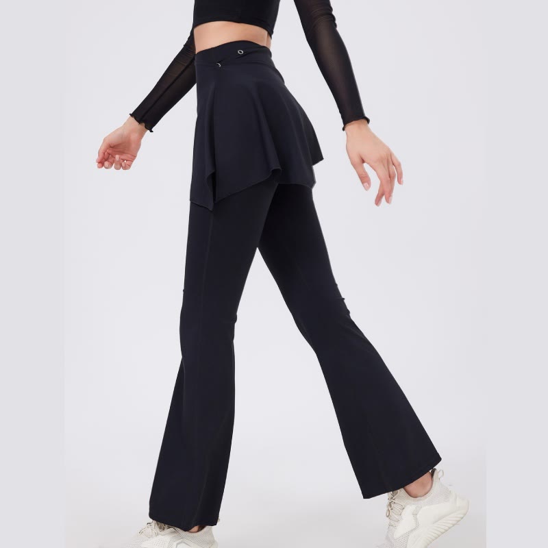 Olivenorma - Leggings a gamba larga e svasati, 2 pezzi, copri fianchi e pantaloni da yoga - image 4