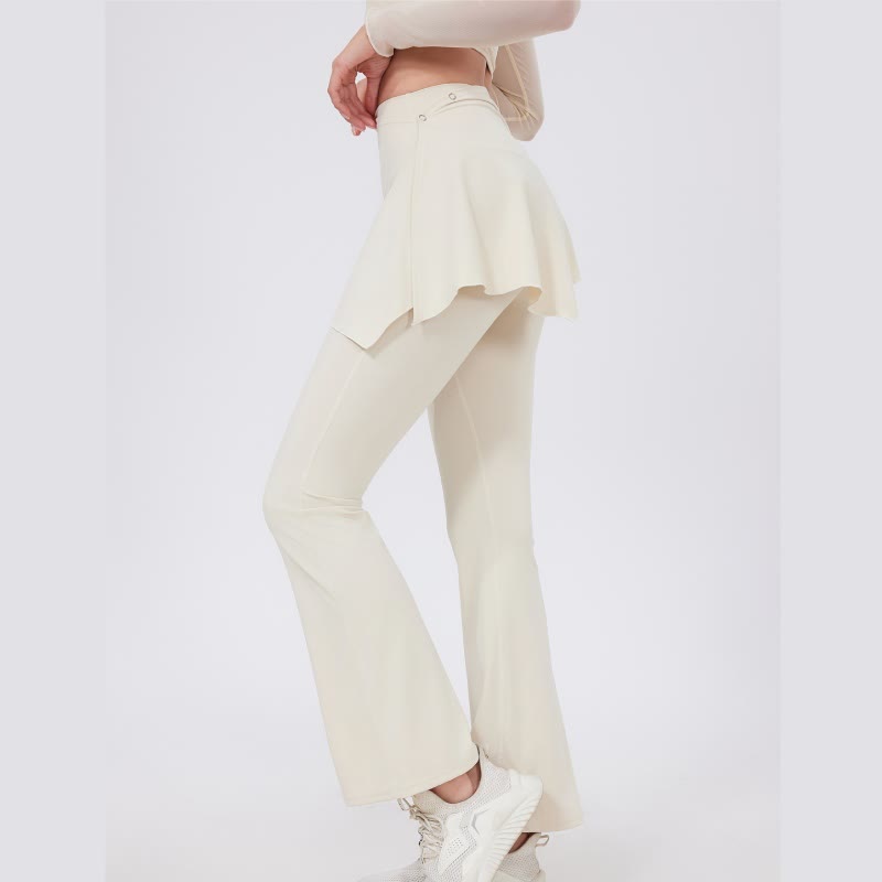 Olivenorma - Leggings a gamba larga e svasati, 2 pezzi, copri fianchi e pantaloni da yoga - image 12