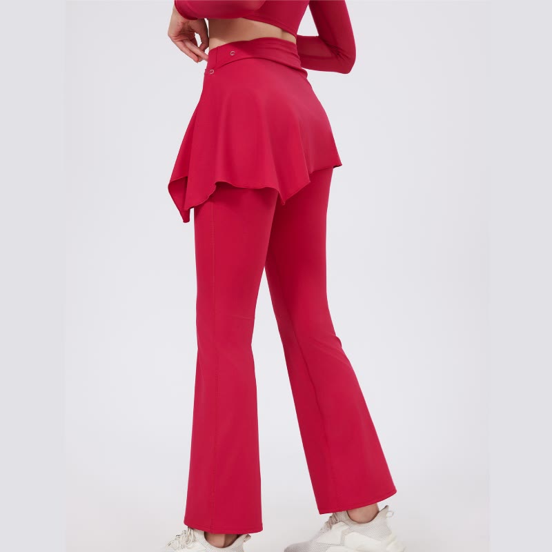 Olivenorma - Leggings a gamba larga e svasati, 2 pezzi, copri fianchi e pantaloni da yoga - image 18