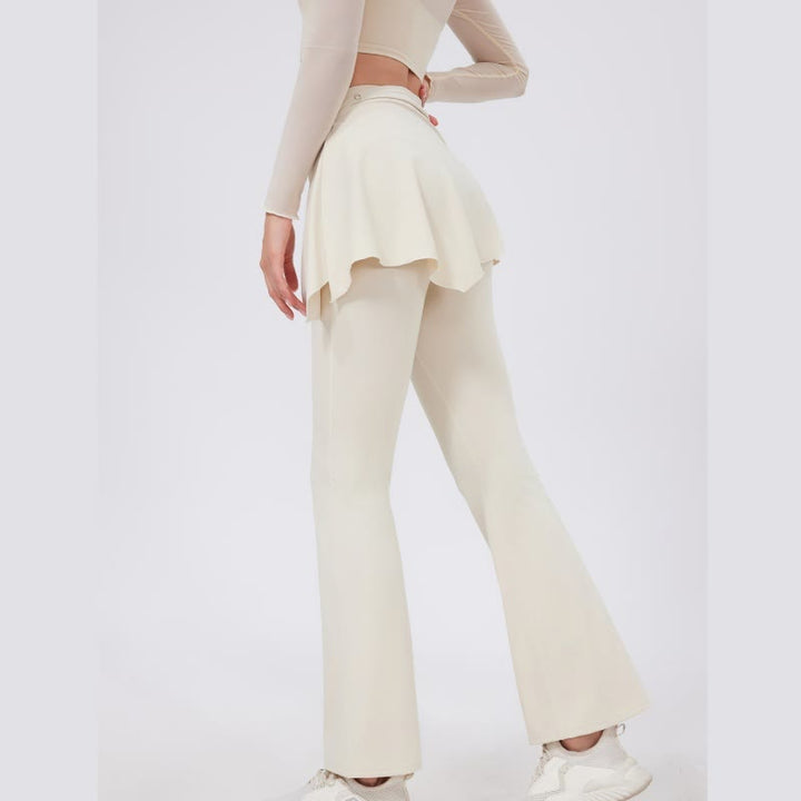 Olivenorma - Leggings a gamba larga e svasati, 2 pezzi, copri fianchi e pantaloni da yoga - image 12