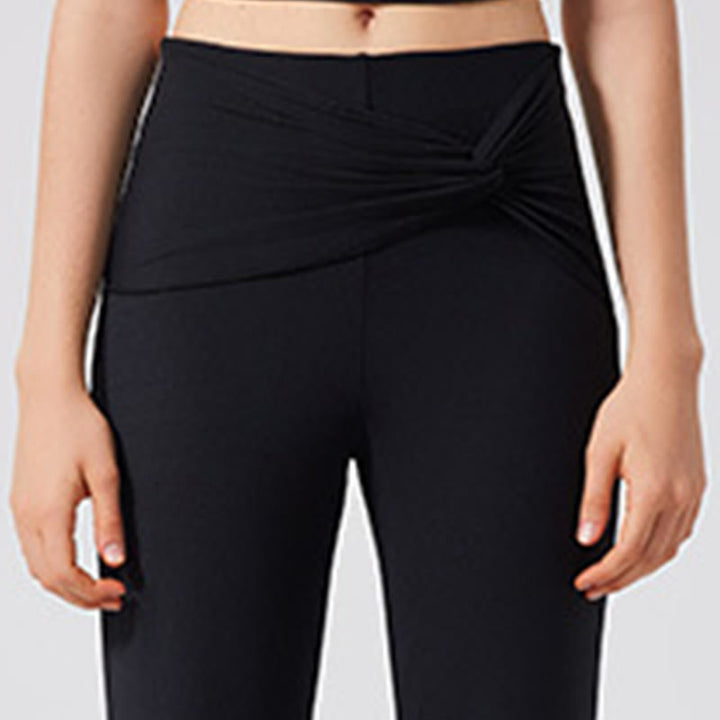 Olivenorma Pantaloni da yoga a gamba larga, casual, con nodo, da lavoro - image 15