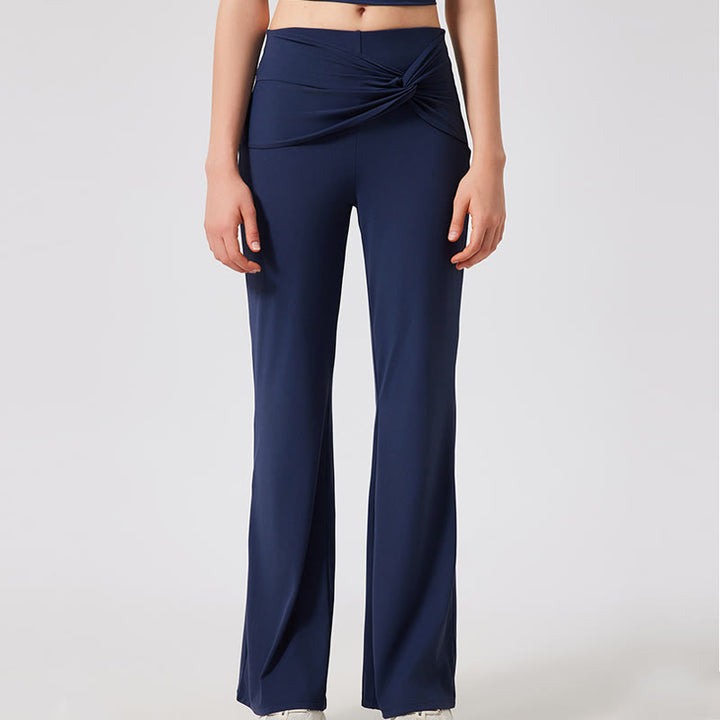 Olivenorma Pantaloni da yoga a gamba larga, casual, con nodo, da lavoro - image 6