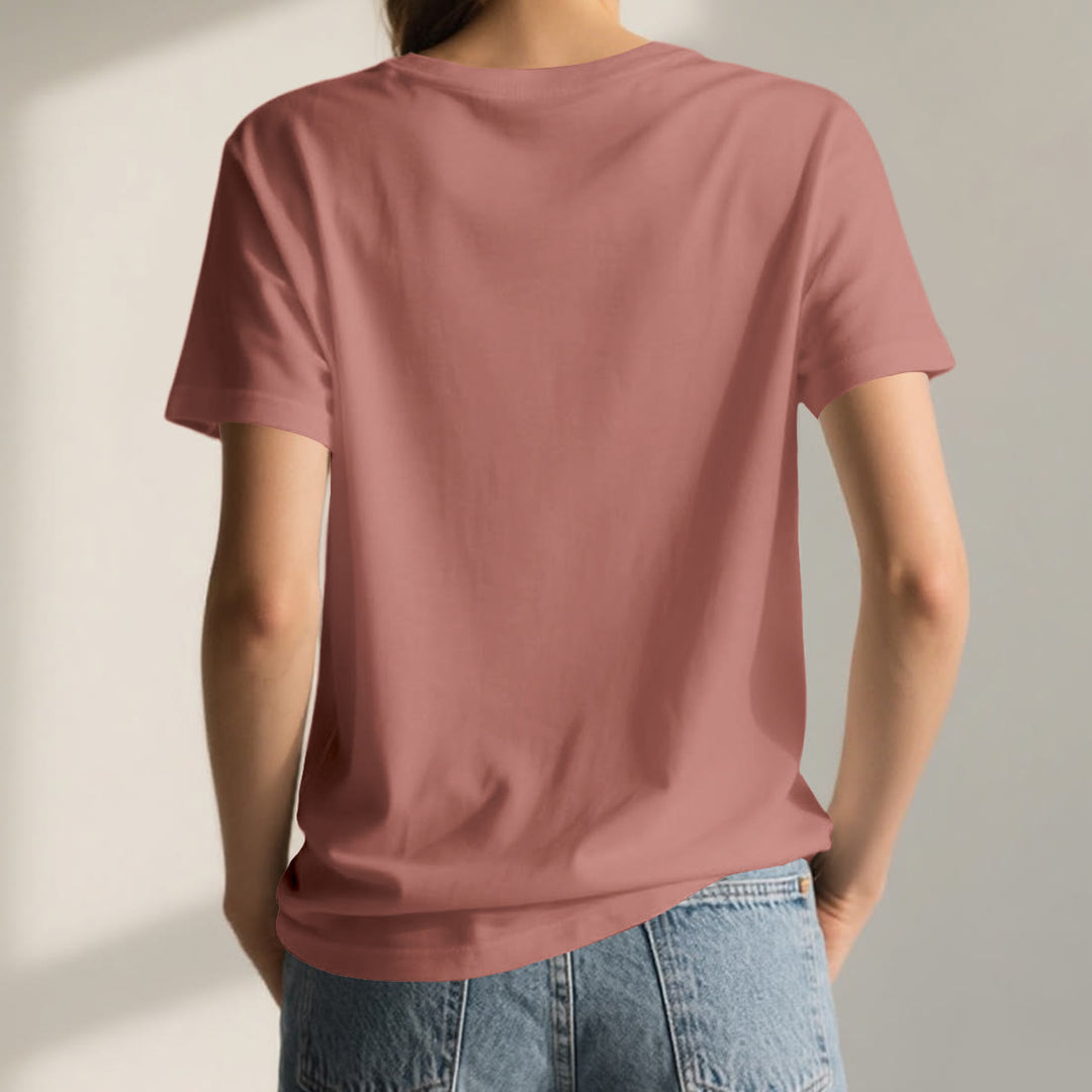 Olivenorma Mandala Floral Tee V-Neck Regular Fit Lotus Spiritual T-Shirt - image 2