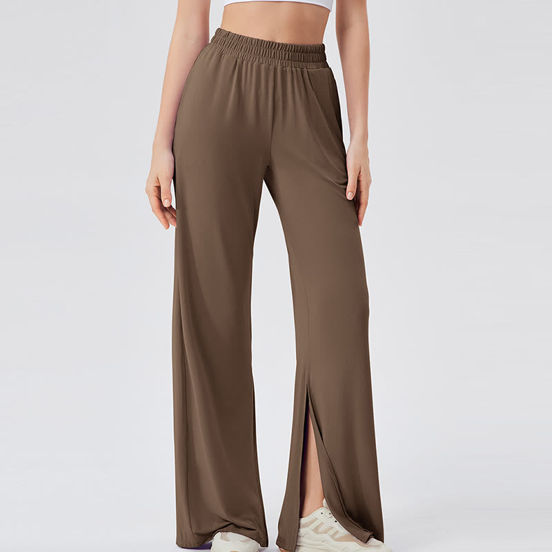 Olivenorma Pantaloni larghi e leggeri, pantaloni casual da yoga ventilati - Marrone - XL - image 22