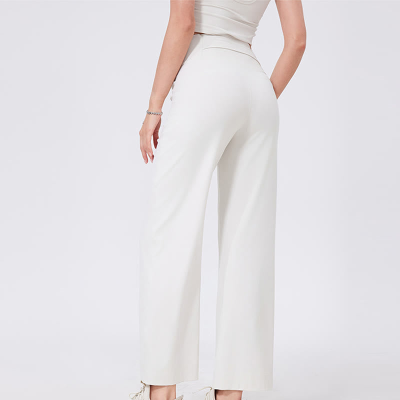 Olivenorma Pantaloni da yoga elasticizzati versatili a vita media con taglio dritto - image 10