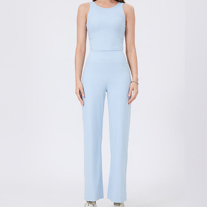 Olivenorma Pantaloni da yoga elasticizzati versatili a vita media con taglio dritto - image 8