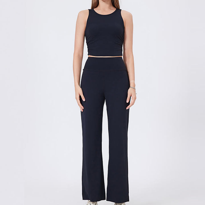 Olivenorma Pantaloni da yoga elasticizzati versatili a vita media con taglio dritto - image 25
