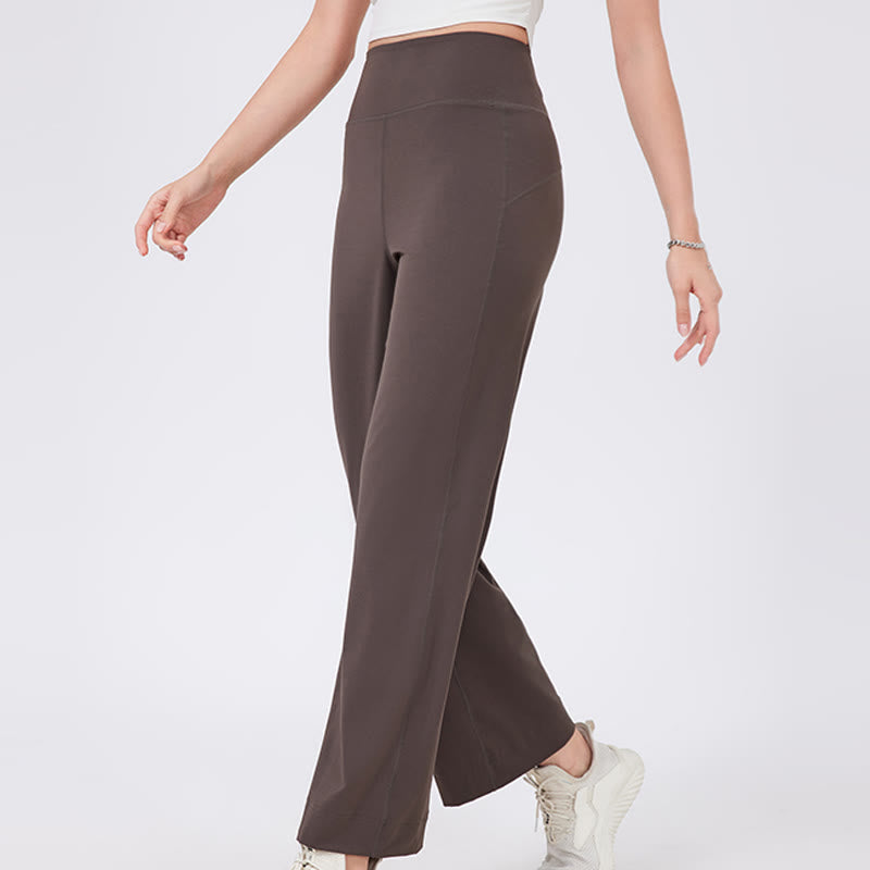 Olivenorma Pantaloni da yoga elasticizzati versatili a vita media con taglio dritto - image 21
